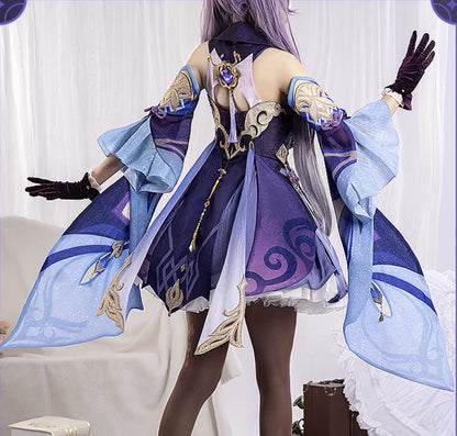 Genshin Impact Keqing Water Blue Cosplay Costume Anime Suit 15316:351775