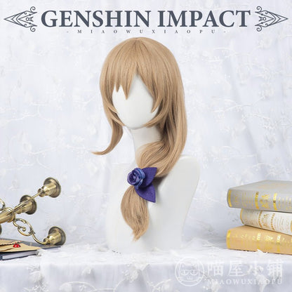 Genshin Impact Lisa Light Brown Cosplay Wig Anime Props 15378:412713