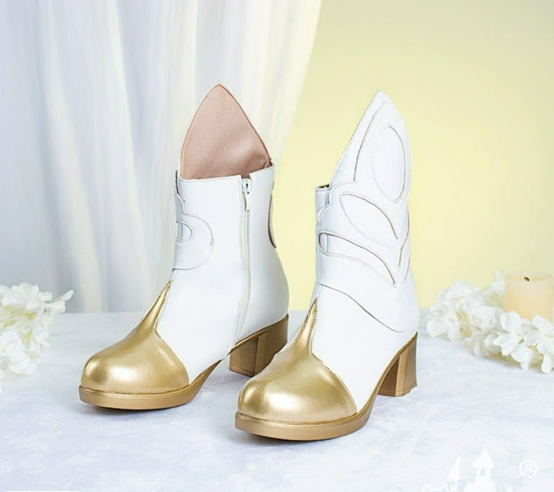 Genshin Impact Lumine White Cosplay Shoes Mid-heeled Boots (pre-order / 36 37 38 39) 18688:351487