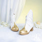Genshin Impact Lumine White Cosplay Shoes Mid-heeled Boots 18688:351481