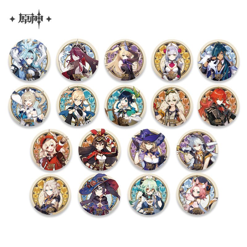 Genshin Impact Mondstadt Characters Tinplate Badges