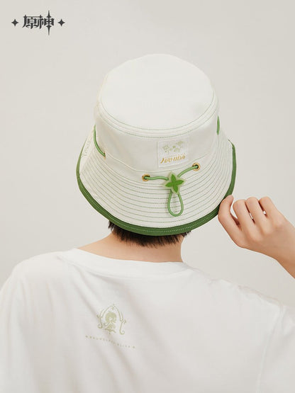 Genshin Impact Nahida Themed White Green Bucket Hat 18584:427457