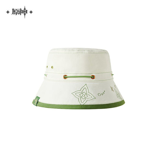 Genshin Impact Nahida Themed White Green Bucket Hat 18584:427447
