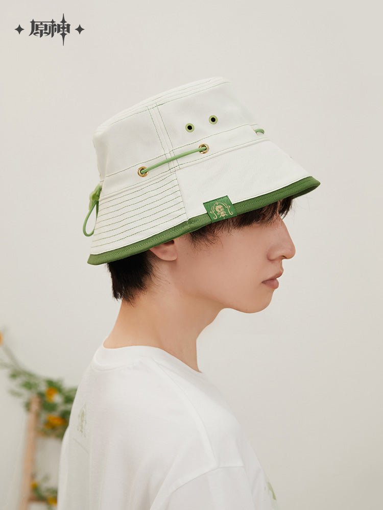 Genshin Impact Nahida Themed White Green Bucket Hat 18584:427455