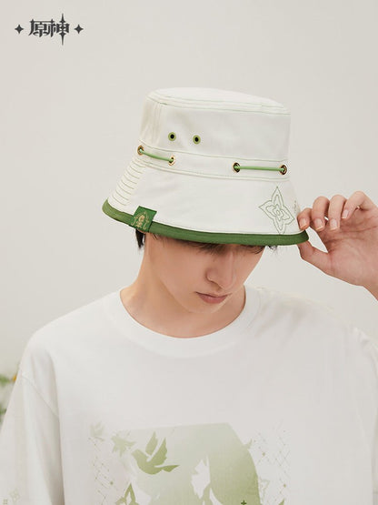 Genshin Impact Nahida Themed White Green Bucket Hat 18584:427459