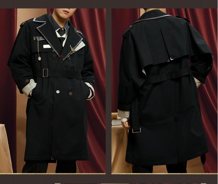 Genshin Impact Official Diluc Theme Black Long Coat 9798:316787