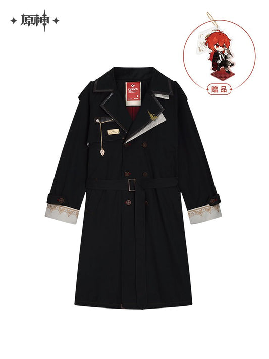 Genshin Impact Official Diluc Theme Black Long Coat (2XL 3XL L M S XL XS) 9798:316769