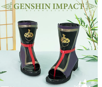 Genshin Impact Sayu Cosplay Shoes Mid-calf Boots 18690:411209