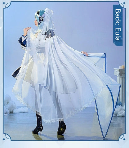 Genshin Impact Snowy Eula Cosplay Costume 21482:336535