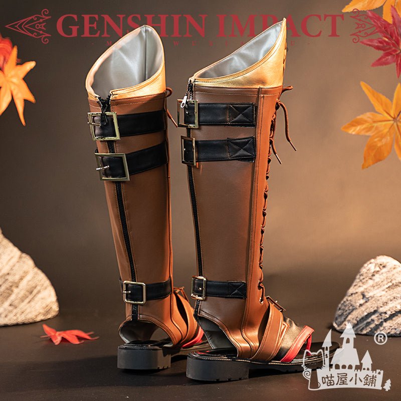 Genshin Impact Thoma Cosplay Shoes Brown Boots 18672:411231