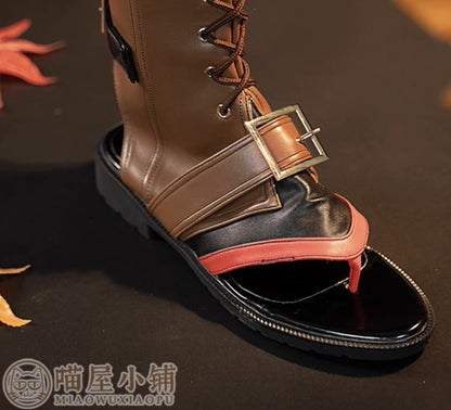 Genshin Impact Thoma Cosplay Shoes Brown Boots 18672:411237
