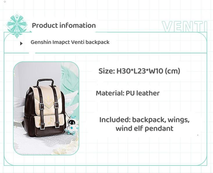 Genshin Impact Venti Cosplay Backpack Wind Elf Keychain - COS-CO-12002 - Miaowu Xiaopu - 42shops