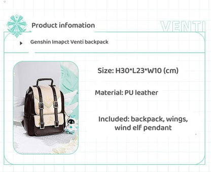 Genshin Impact Venti Cosplay Backpack Wind Elf Keychain 16858:437081