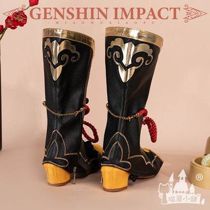 Genshin Impact Xiangling Cosplay Shoes Black Boots 15498:411493