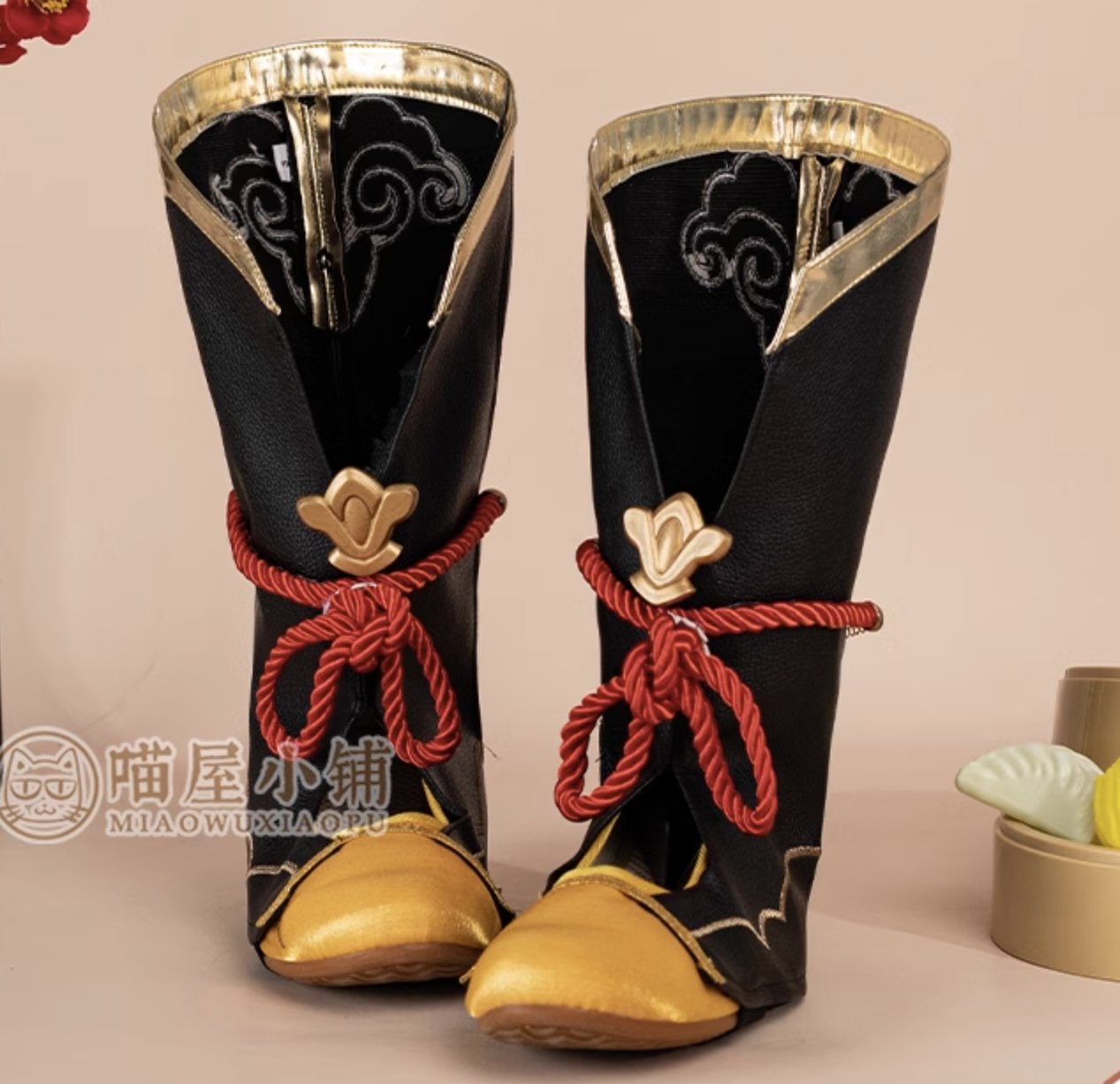 Genshin Impact Xiangling Cosplay Shoes Black Boots (36 37 39 / pre-order) 15498:411491