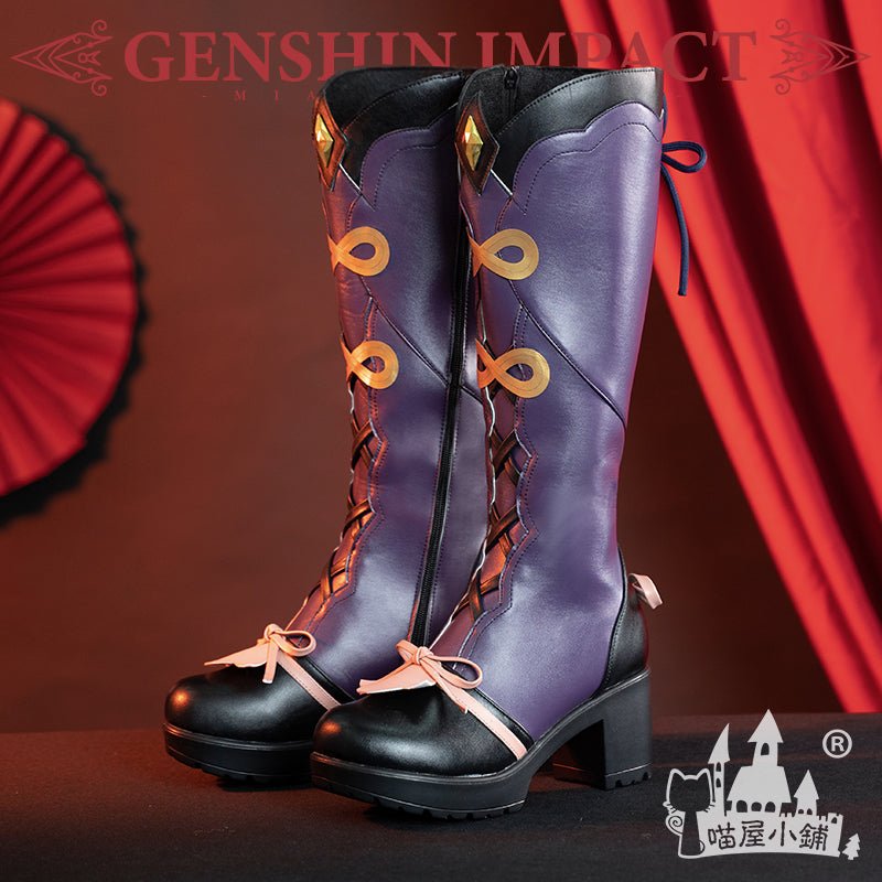 Genshin Impact Yunjin Purple Cosplay Shoes High-heeled Shoes 18662:374685