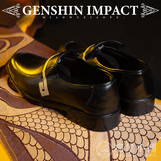 Genshin Impact Zhongli Black Cosplay Shoes 15358:413077