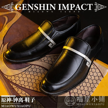Genshin Impact Zhongli Black Cosplay Shoes 15358:413085