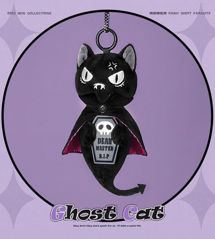 Ghost Cat Plushie Keychain Gothic Subculture Dark Aesthetic - TOY-PLU-128801 - Yuyejishengchong - 42shops