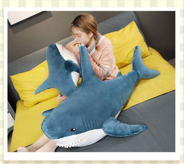 DongAi 31inch Giant Plush Shark Toy Pillow,Soft Shark Plush Toy,Cute Pillow Cushion Toy Doll Gifts for Children and Girls (31 Inches, Blue)