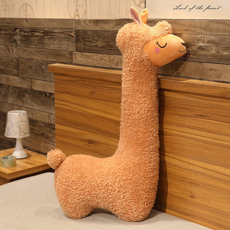 Giant White Brown Alpaca Plush Pillow Stuffed Animal Toy - TOY-PLU-85204 - Yangzhoumeixuan - 42shops