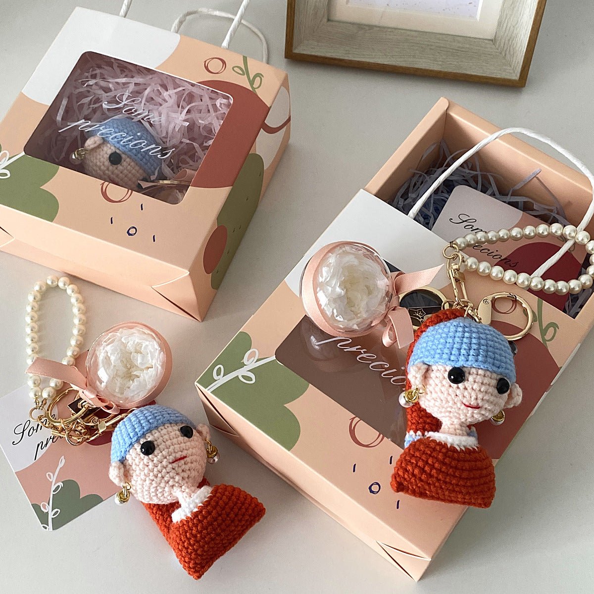 Girl With Pearl Earrings Crochet Doll Keychain - TOY-PLU-78101 - Yiwuhuazhen - 42shops