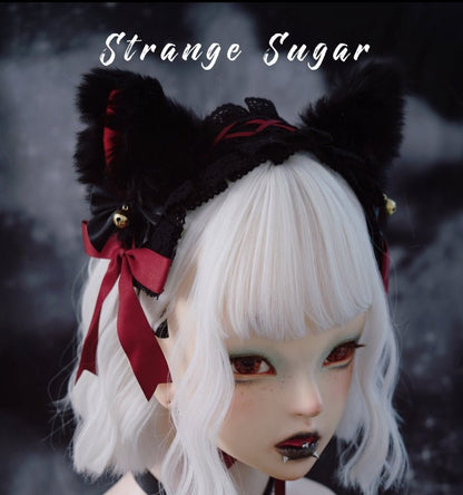 Gothic Dark Subculture Gray and Black Cat Ear Headband - TOY-ACC-58213 - Strange Sugar - 42shops