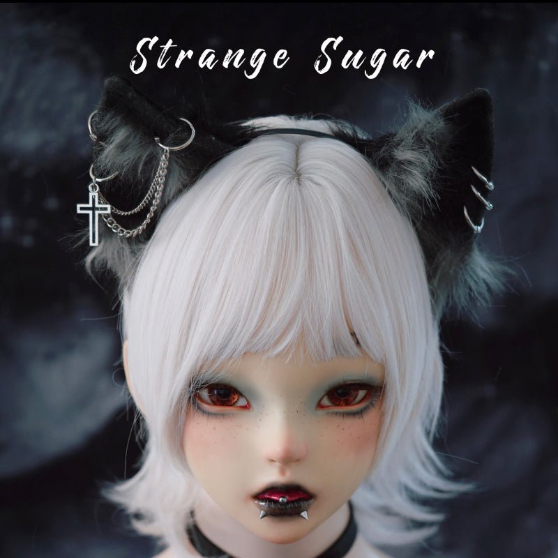 Gothic Dark Subculture Gray and Black Cat Ear Headband - TOY-ACC-58214 - Strange Sugar - 42shops