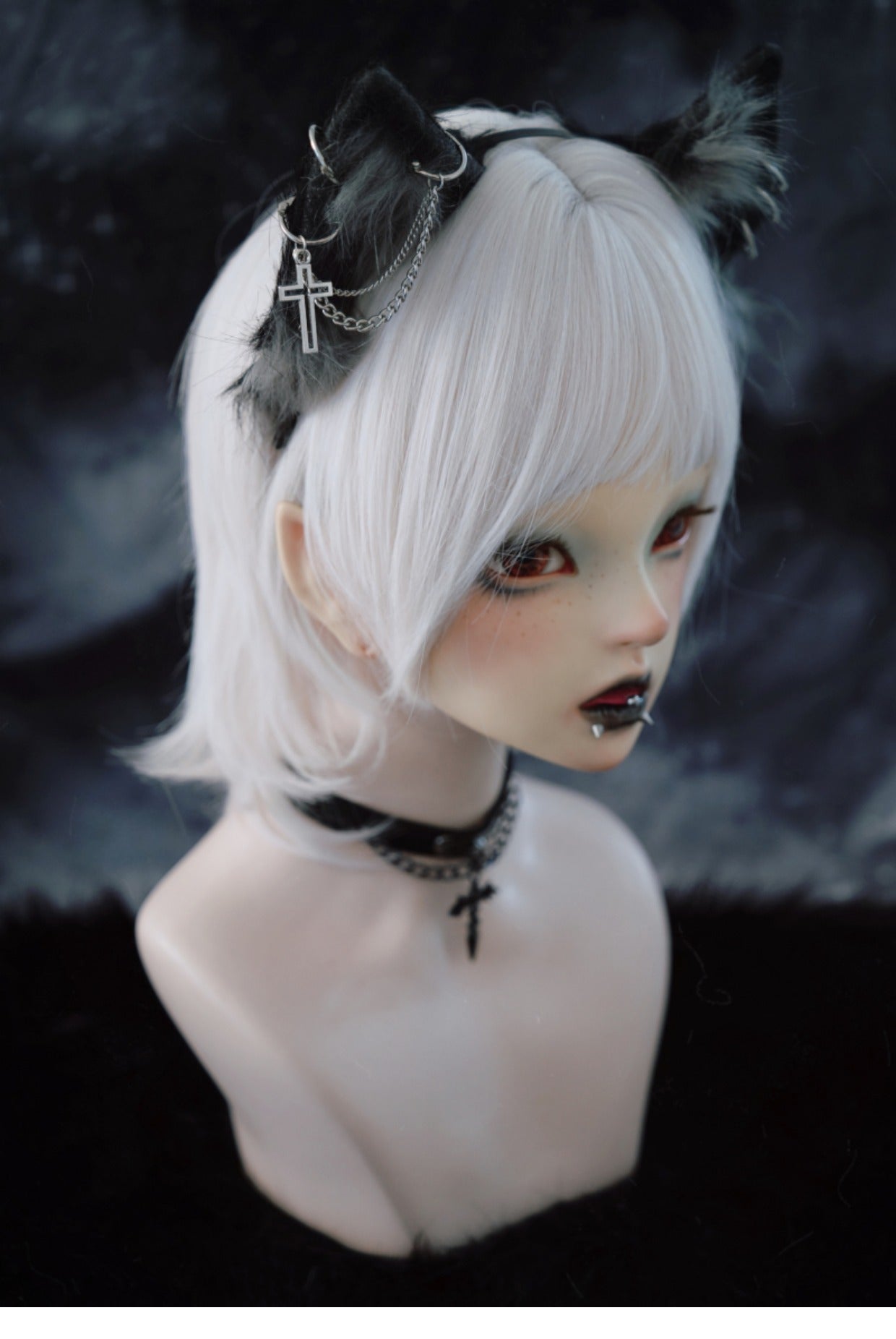Gothic Dark Subculture Gray and Black Cat Ear Headband - TOY-ACC-58201 - Strange Sugar - 42shops