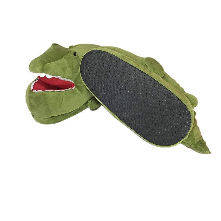 Green Crocodile Plush Warm Slippers   