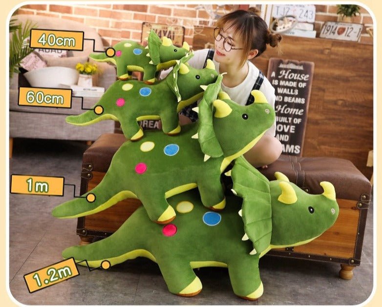 Green Dinosaur Plush Toys Triceratops Stuffed Animal