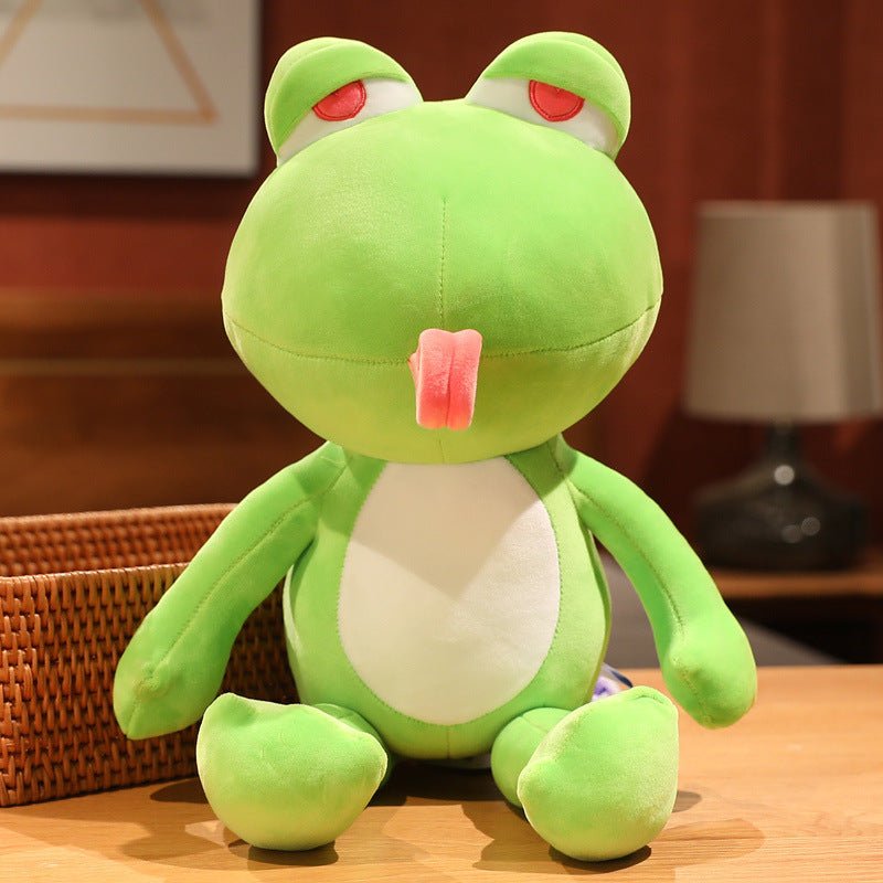 Green Frog Plush Toy with Long Bendable Tongue - TOY-PLU-88304 - Yangzhoumeixuan - 42shops