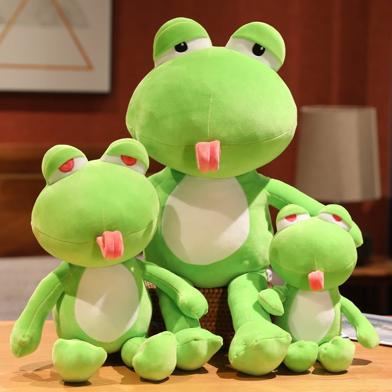 Green Frog Plush Toy with Long Bendable Tongue - TOY-PLU-88301 - Yangzhoumeixuan - 42shops
