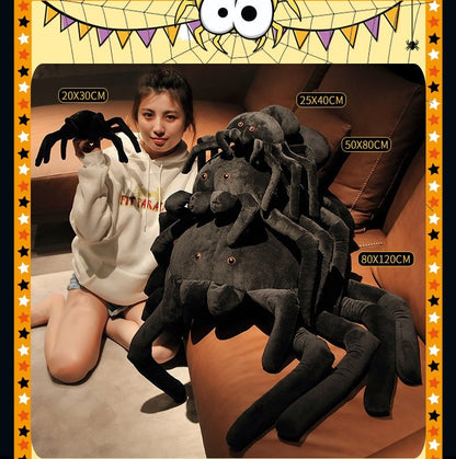 Halloween Black Spider Plush Toy For Boys Gifts   