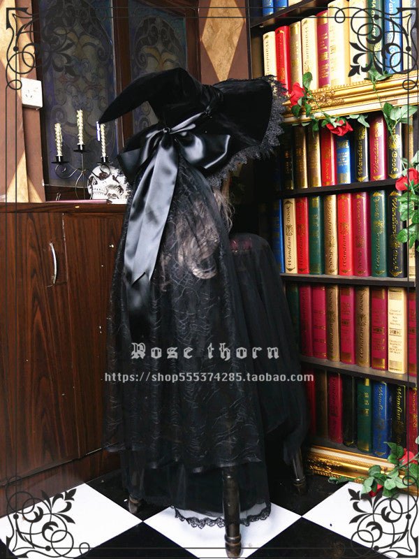Halloween Dark Gothic 12 Color Witch Hat Multiple Color Woman Hat - TOY-ACC-61710 - Rose thorn - 42shops