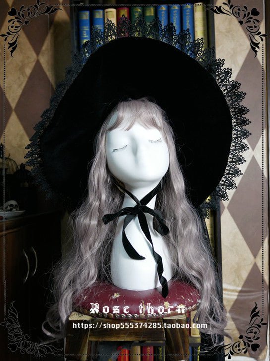 Halloween Dark Gothic 12 Color Witch Hat Multiple Color Woman Hat - TOY-ACC-61710 - Rose thorn - 42shops