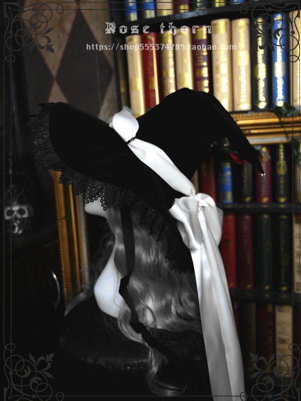 Halloween Dark Gothic 12 Color Witch Hat Multiple Color Woman Hat - TOY-ACC-61709 - Rose thorn - 42shops