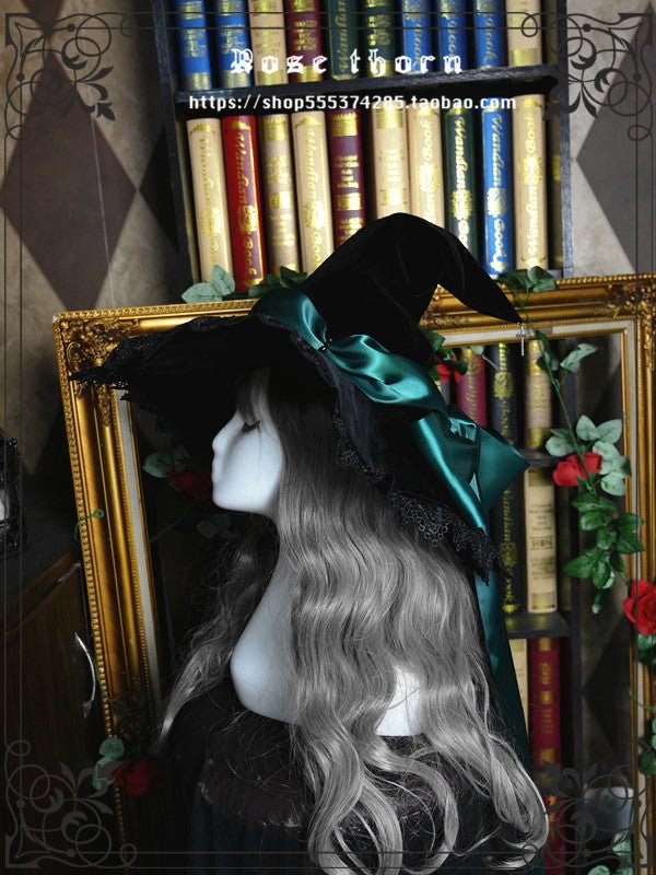 Halloween Dark Gothic 12 Color Witch Hat Multiple Color Woman Hat - TOY-ACC-61701 - Rose thorn - 42shops