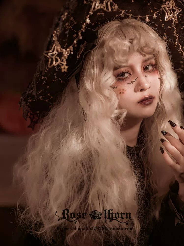 Halloween Dark Gothic 5-color Gilded Rhinestone Gorgeous Witch Hat 21268:351269