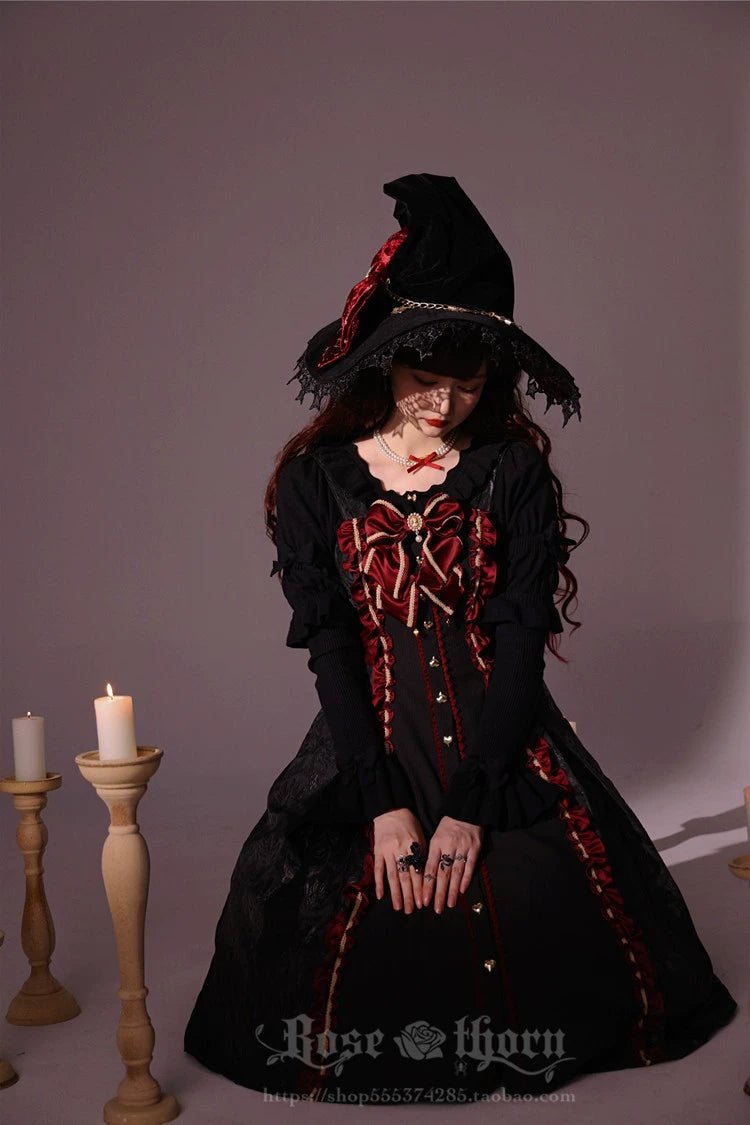 Halloween Dark Gothic 5-color Gilded Rhinestone Gorgeous Witch Hat 21268:351287