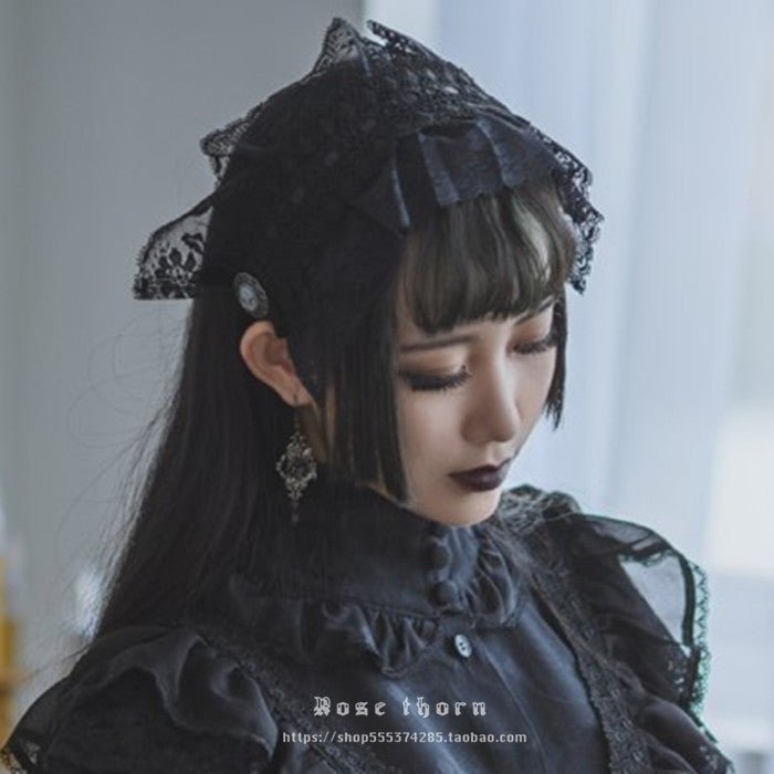Halloween Dark Gothic Crystal Elegant Handmade Retro Earrings - TOY-ACC-61001 - Rose thorn - 42shops