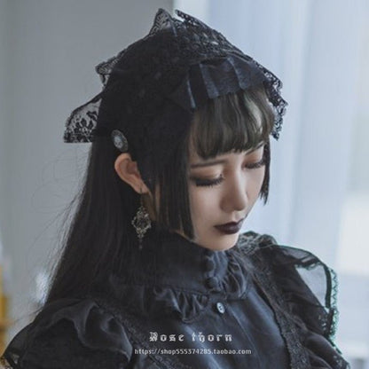 Halloween Dark Gothic Crystal Elegant Handmade Retro Earrings - TOY-ACC-61001 - Rose thorn - 42shops