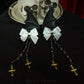 Halloween Dark Gothic Demon Leather Bat Cross Bead Chain Hairpin - TOY-ACC-61104 - Rose thorn - 42shops