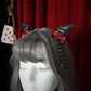 Halloween Dark Gothic Demon Leather Bat Cross Bead Chain Hairpin - TOY-ACC-61104 - Rose thorn - 42shops