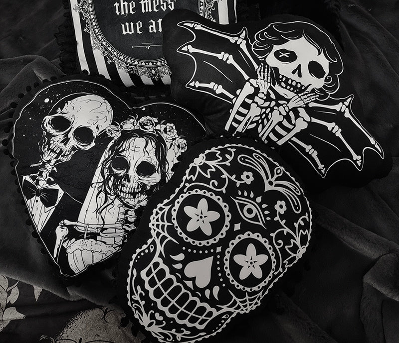 Halloween Dark Gothic Gypsy Music Festival Skull Doll Punk Car Pillow - TOY-PLU-138401 - Haiguhui - 42shops