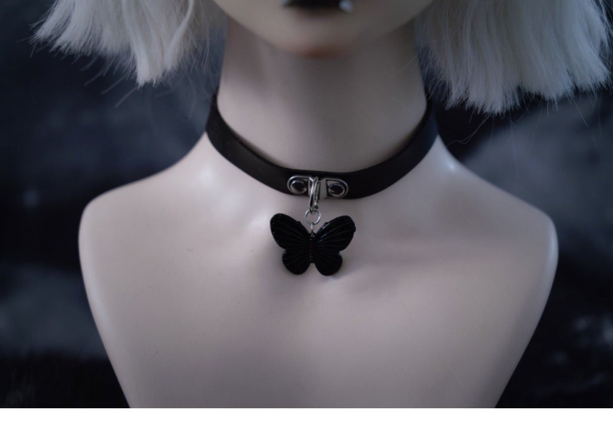 Halloween Dark Gothic Handmade Black Butterfly Choker Necklace - TOY-PLU-138001 - Strange Sugar - 42shops
