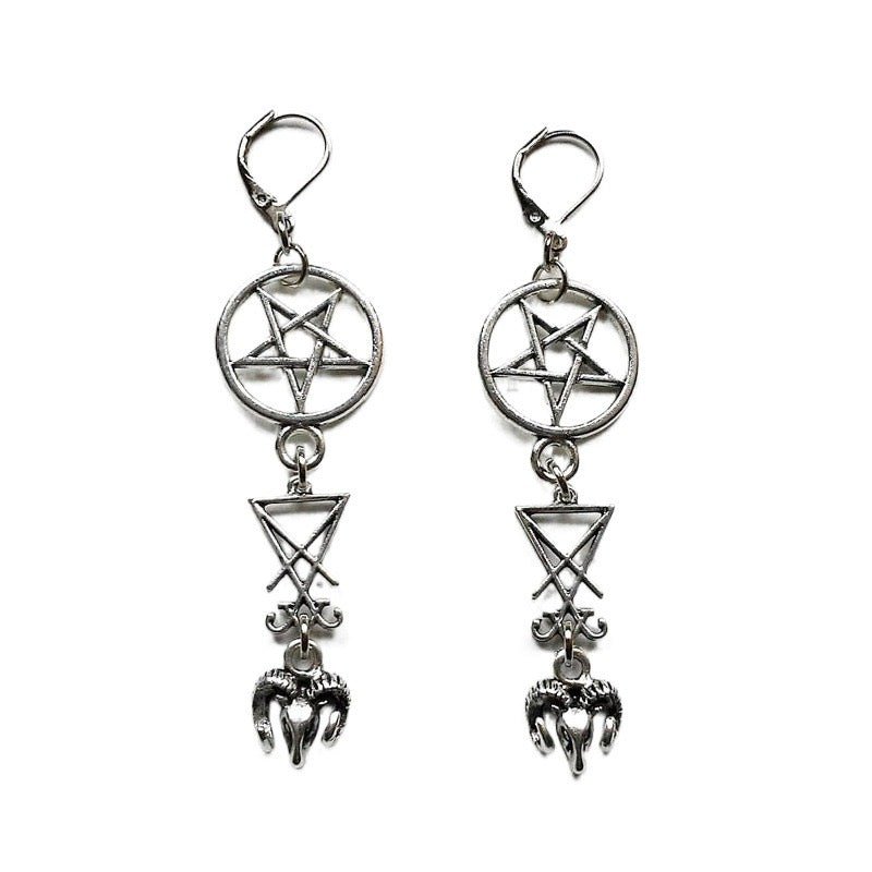 Halloween Dark Gothic Punk Niche Paired with Earrings - TOY-ACC-60808 - Fubaizhili - 42shops