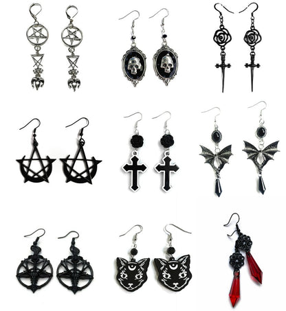 Halloween Dark Gothic Punk Niche Paired with Earrings - TOY-ACC-60801 - Fubaizhili - 42shops