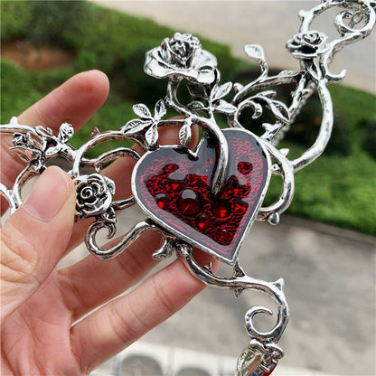 Halloween Dark Gothic Rose Necklace Vine Heart Collar Chain - TOY-ACC-61501 - Meijiayi - 42shops