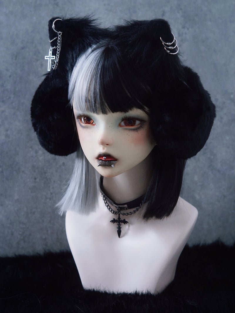 Halloween Dark Gothic's Original Handmade Imitation Fur Cat Earmuffs - TOY-PLU-137501 - Strange Sugar - 42shops